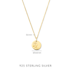 Violet Hamden Venus 925 Sterling Silver Gold-coloured Necklace with Birthflower VH340025-FEB