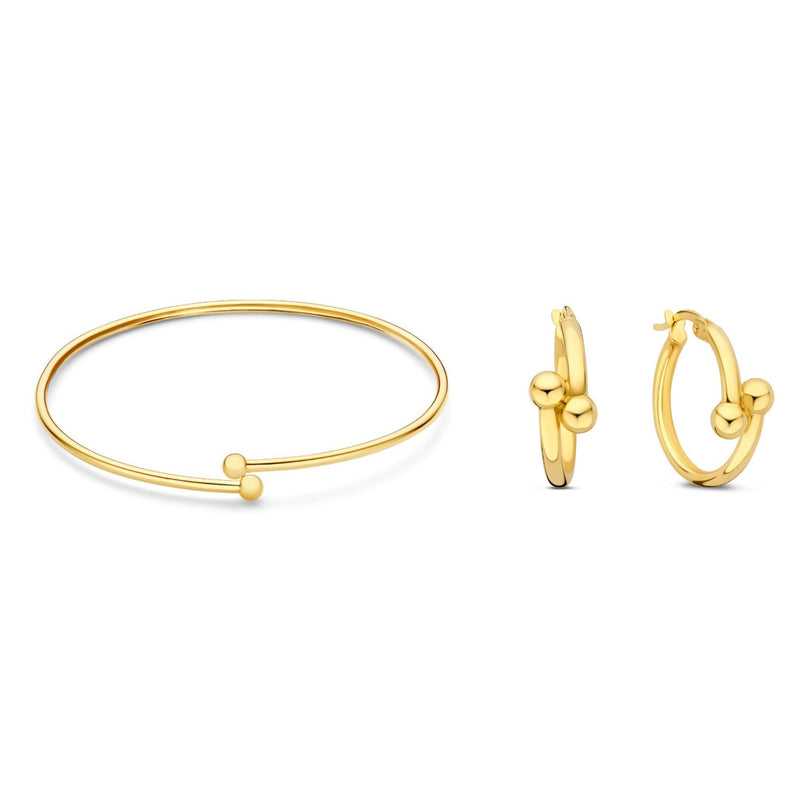 Isabel Bernard Cadeau d'Isabel 14 karaat gouden bangle en oorringen giftset IB90179-zoom-