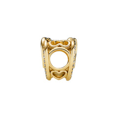 Pandora Moments Gold-coloured Entwined Hearts Charm with 14 Carat Gold Plating 769270C01
