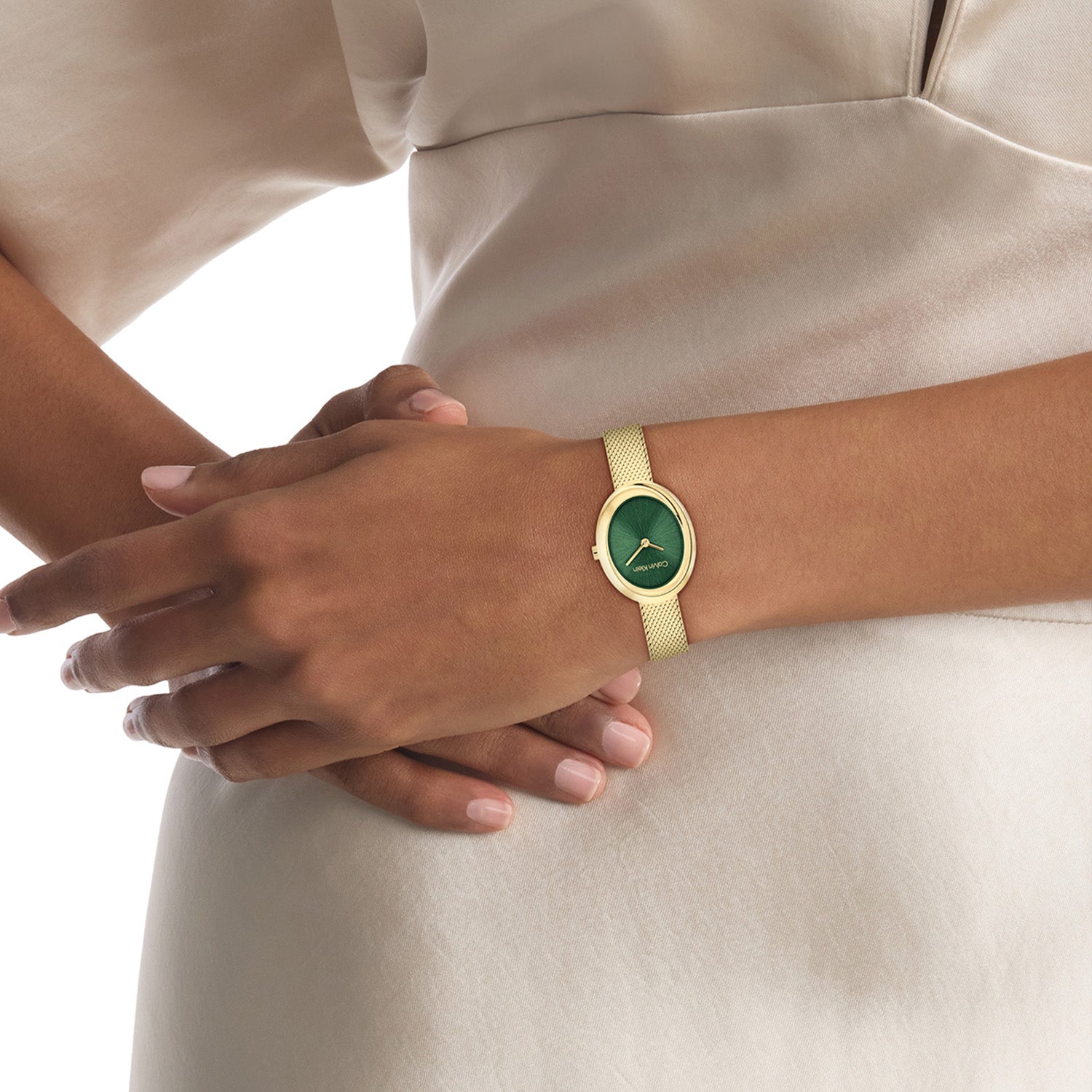 Calvin Klein Twisted Bezel Groen Dames Horloge 2002-CK25100152