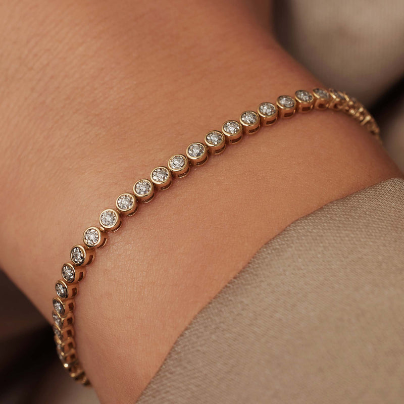 Isabel Bernard De la Paix Alfie 14 Karaat Gouden Tennis Armband | Diamant 0.36 ct | IBD320007-zoom-