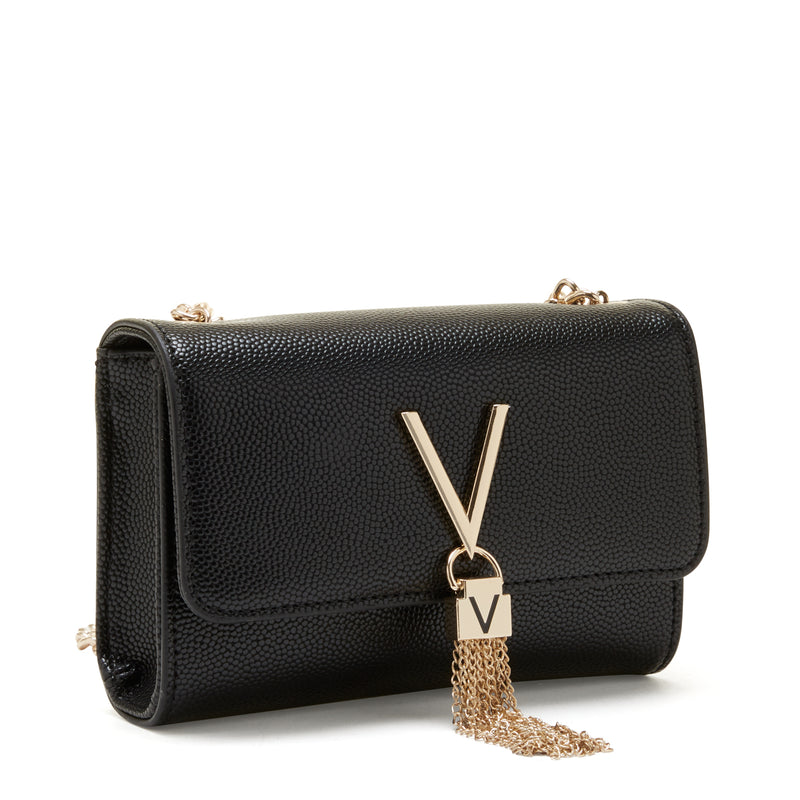 Valentino Bags Divina Black & Gold Crossbody Bag VBS1R403GNERO/GOLD-zoom-