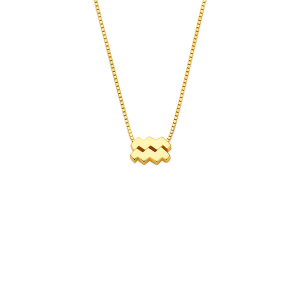 Isabel Bernard Étoiles d’Or Aquarius 14 Carat Gold Venetian Necklace With Horoscope IB340188