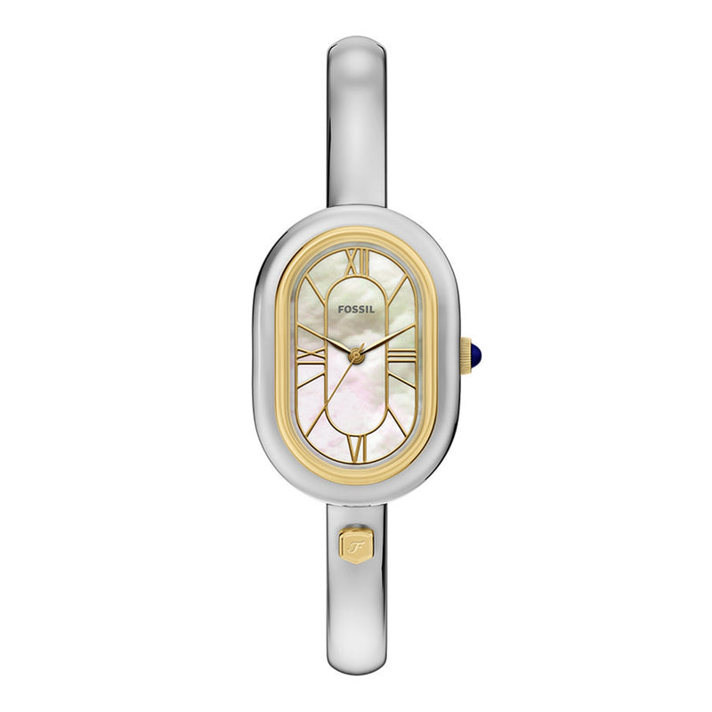 Fossil Sloan Oval White Dial Watch ES5455-zoom-