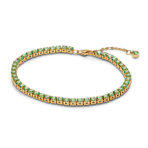 Pandora Timeless Gold Plated Sprankelende Groene Tennisarmband 561469C02-18