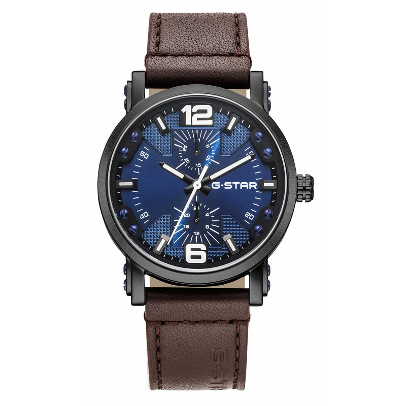 G-STAR Rovic Zwart met Blauwe Wijzerplaat Herenhorloge GSW.509.04-zoom-