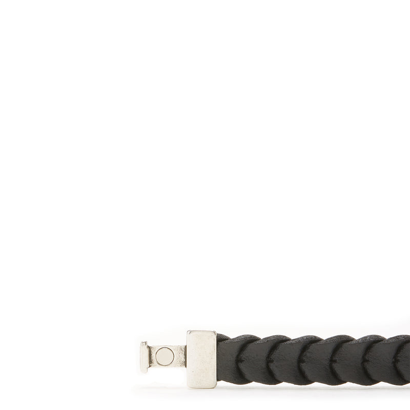 Josh Silver colored/Black Bracelet 24728-BRA-S/BLACK-M (Length: 20.50 cm)-zoom-