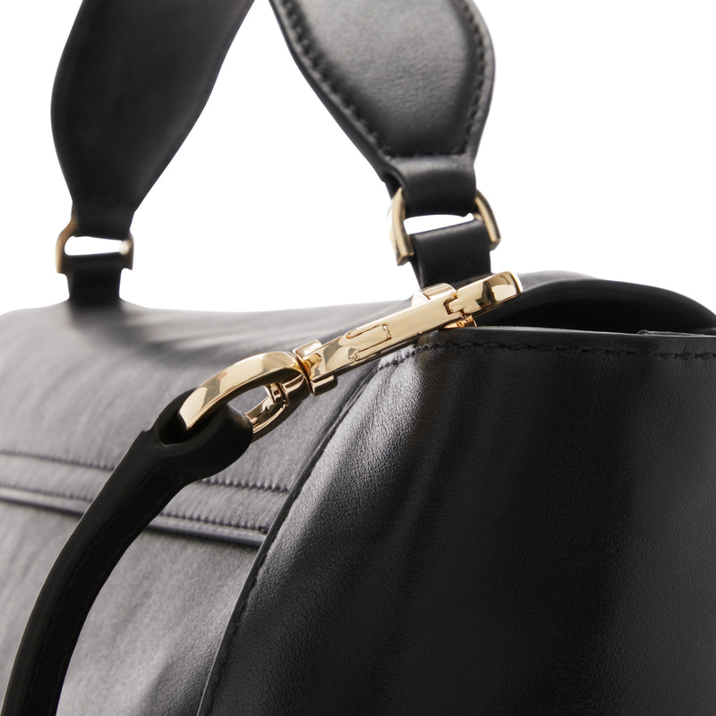 Tommy Hilfiger Crest Black Leather Handbag AW0AW15702BDS-zoom-