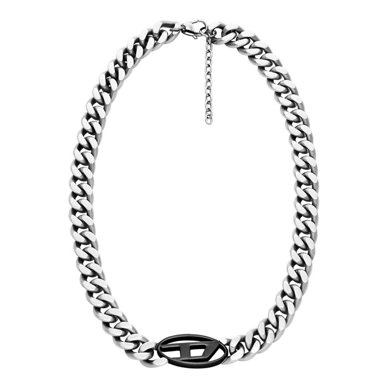 Diesel Oval D Logo Stainless Steel Necklace DX1635931