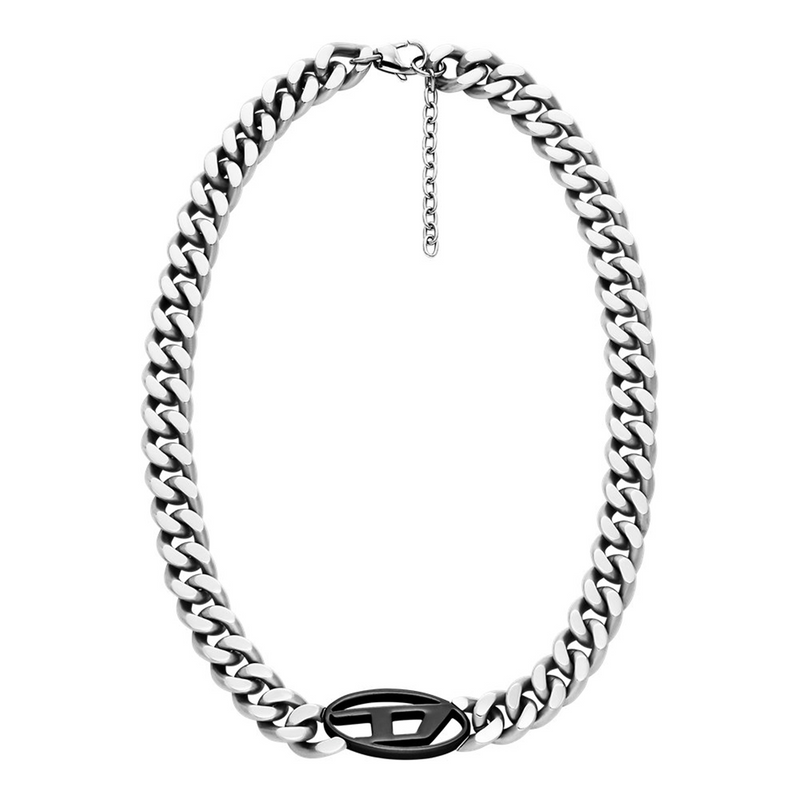 Diesel Oval D Logo Stainless Steel Necklace DX1635931-zoom-