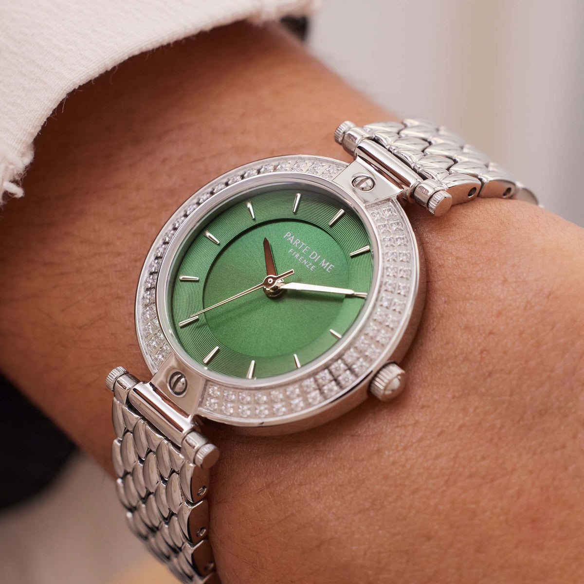 Parte Di Me Orologio Round Women's Watch Silver-coloured and Green PDM09010