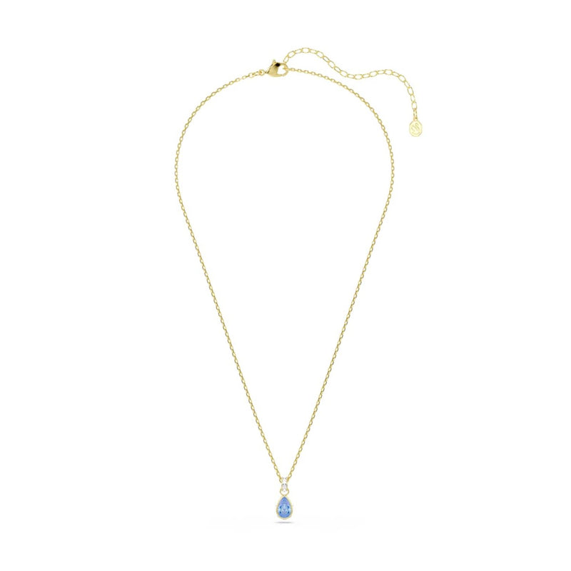 Swarovski Chroma Gouden Ketting met Blauwe Kristallen Hanger 5757786-zoom-