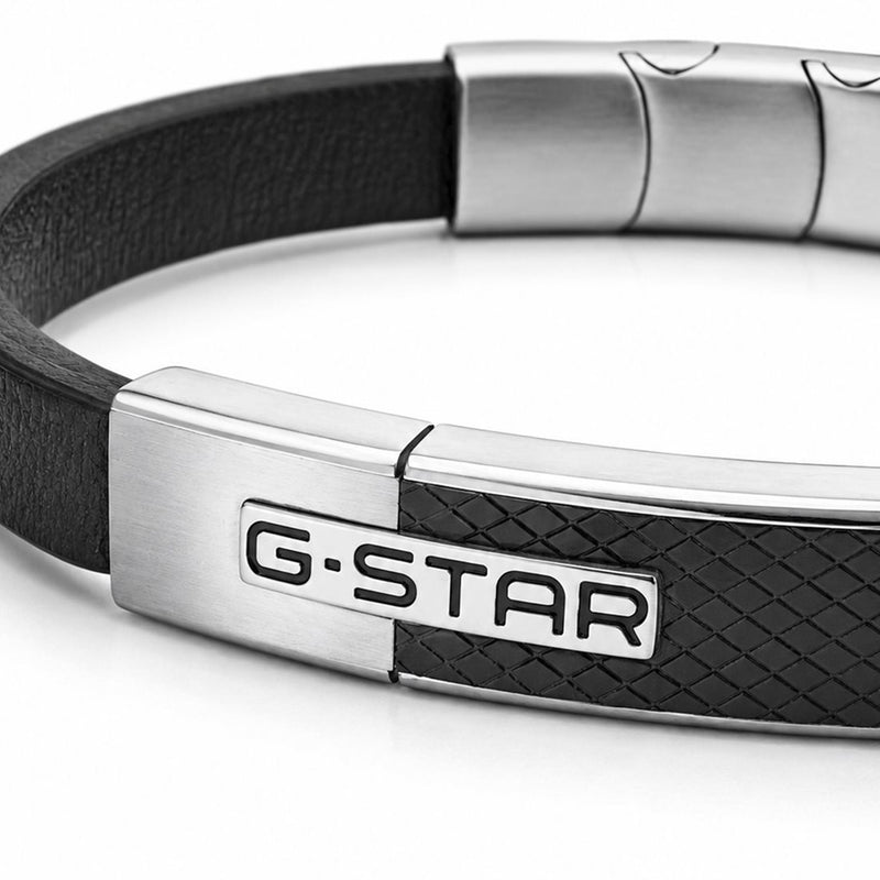 G-Star Mtrx Zwarte Leren Armband GSJ.105.03-zoom-