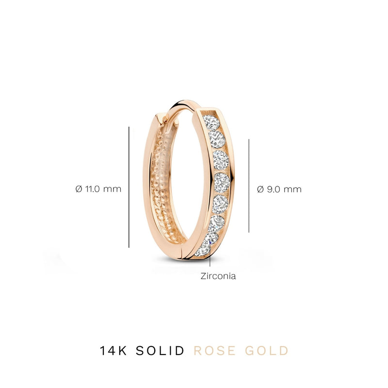 Isabel Bernard La Conrorde Tiphaine 14 karaat Roségouden oorringen met zirkonia IB360095-zoom-