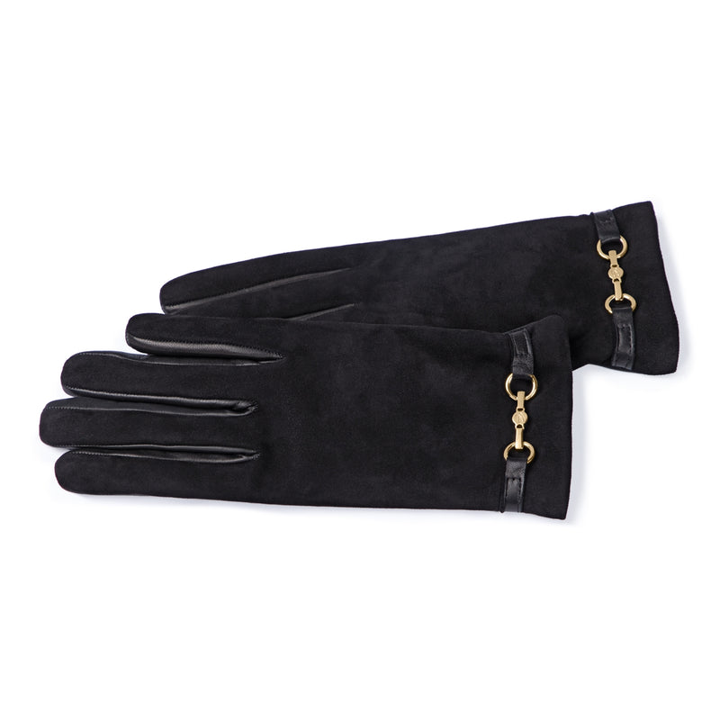 Isabel Bernard Isabel Bernard Honoré Marcelia zwarte suède leren handschoenen van geitenleer IB67001-101-7.5-zoom-