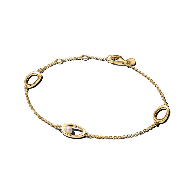 Pandora Essence Verguld Organisch Gevormd Oval & Treated Freshwater Cultured Pearl Armband 564677C01-zoom-