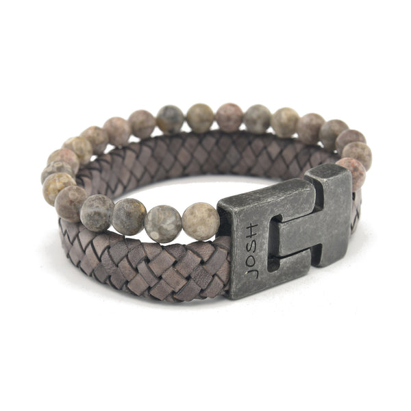 Josh Vintage Taupe Bracelet 24966-BRA-VB/Taupe/L