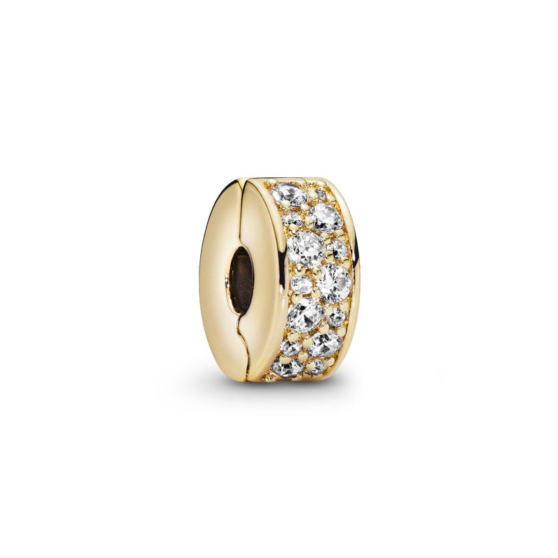 Pandora Timeless Gold Plated Shining Elegance Fixed Clips Charm 768658C01-zoom-