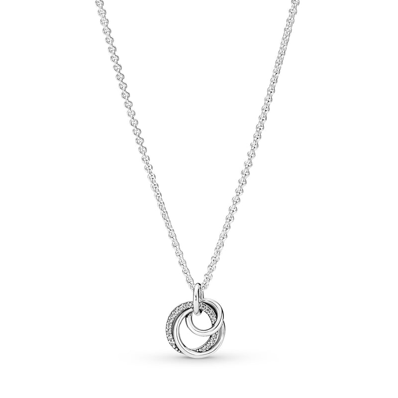 Pandora Moments 925 Sterling Silver Family Always Encircled Pendant Necklace 391455C01-60 (Length: 60.00 cm)-zoom-
