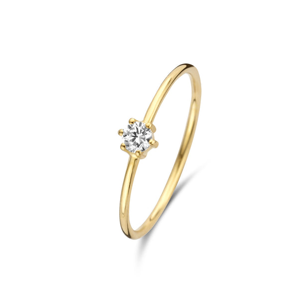 Le Marais Abelle 14 karaat gouden ring met zirkonia steen