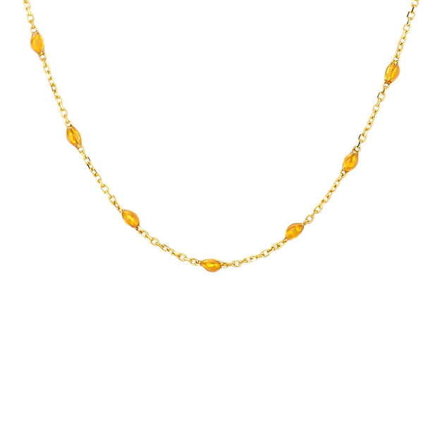 Ketting met Karamelkleurig Resin 14k goud