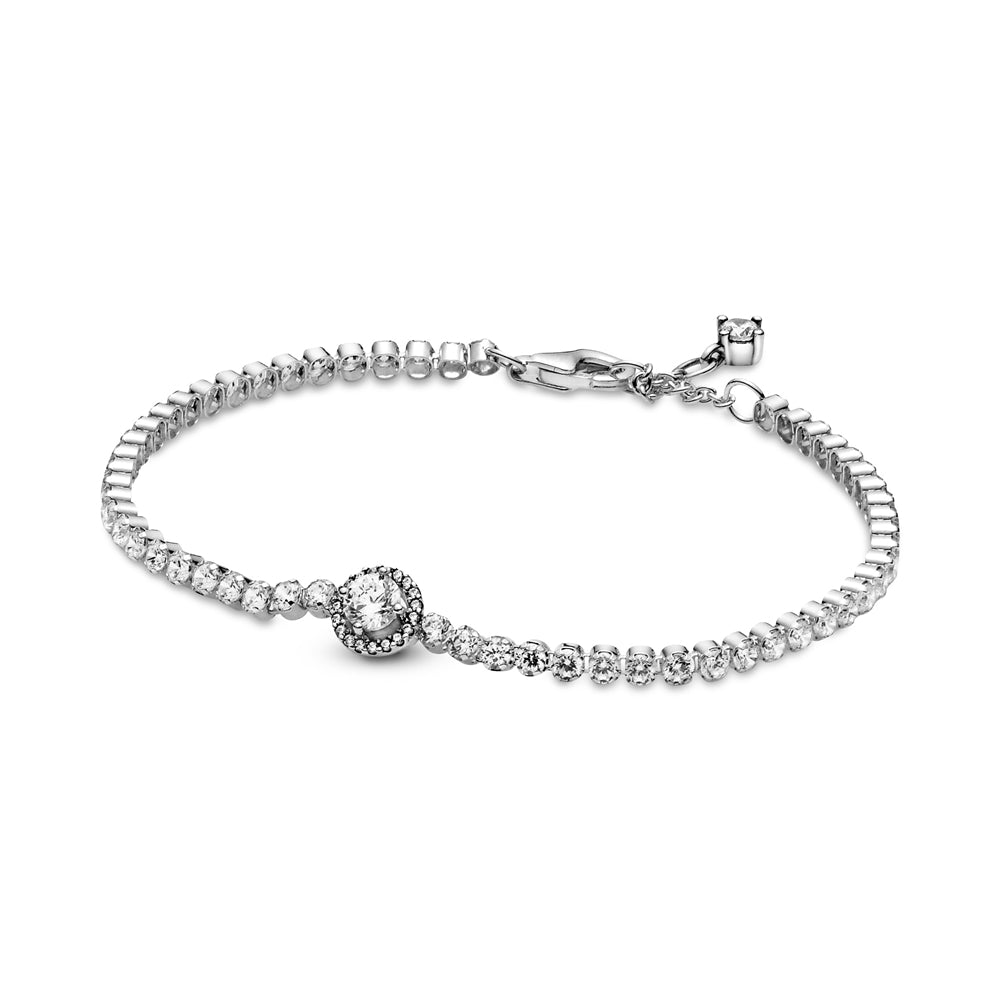 Pandora Timeless 925 Sterling Silver Sparkling Halo Tennis Bracelet 599416C01-16