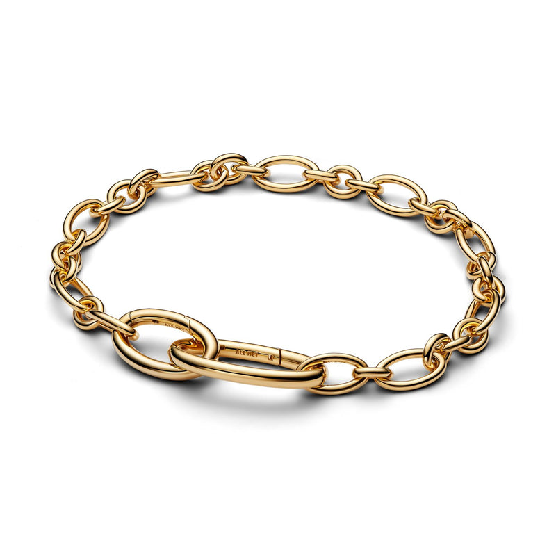Pandora ME Verguld Openable Oval Schakelketting Armband 564678C00-zoom-