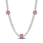 Pandora Timeless Roze Bloemen Tennis Ketting 394561C01-40