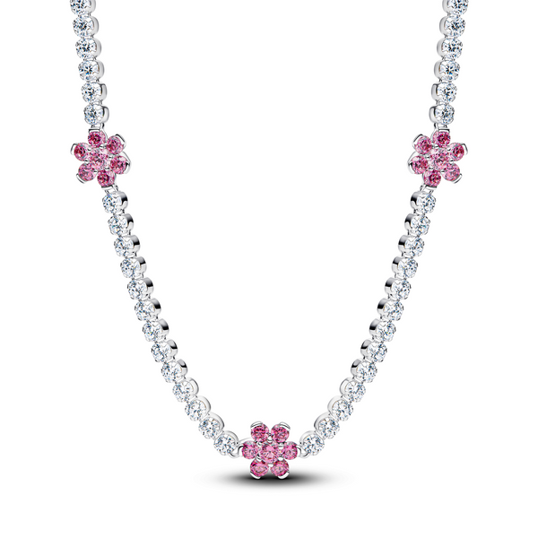 Pandora Timeless Roze Bloemen Tennis Ketting 394561C01-40