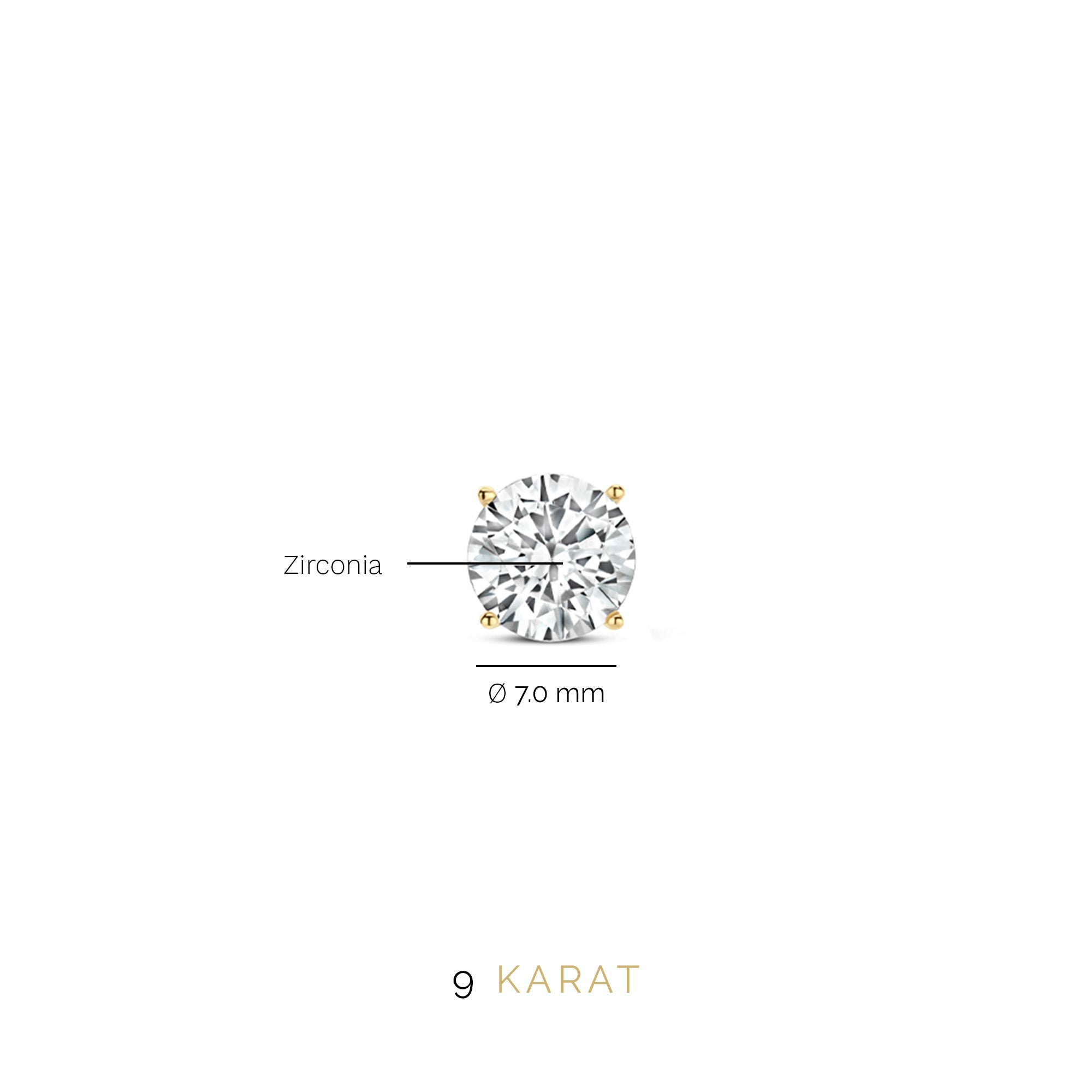 Beloro Jewels Monte Napoleone Stella 9 carat gold Ear Studs BO360013