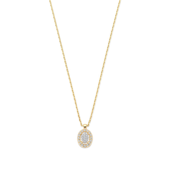 Le Marais Anne 14 karaat gouden ketting met zirkonia stenen