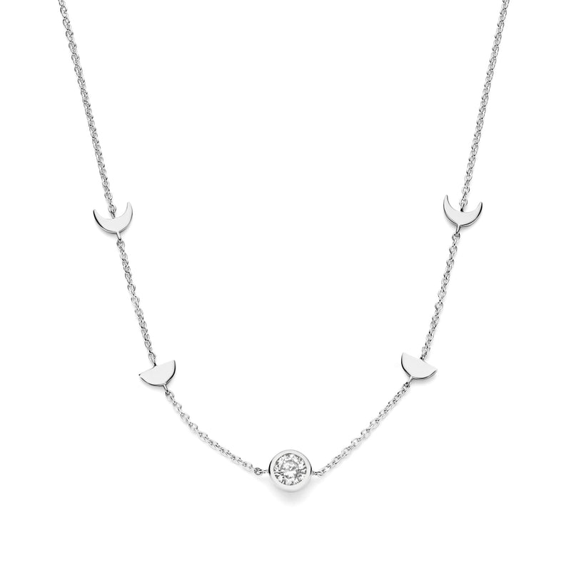 Violet Hamden Luna 925 Sterling Zilveren Ketting met Manen en Witte Zirkonia Steentje VH340043-zoom-