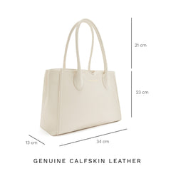 Isabel Bernard Honoré Cloe Midi Crème Kalfsleren Handtas IB25082-070