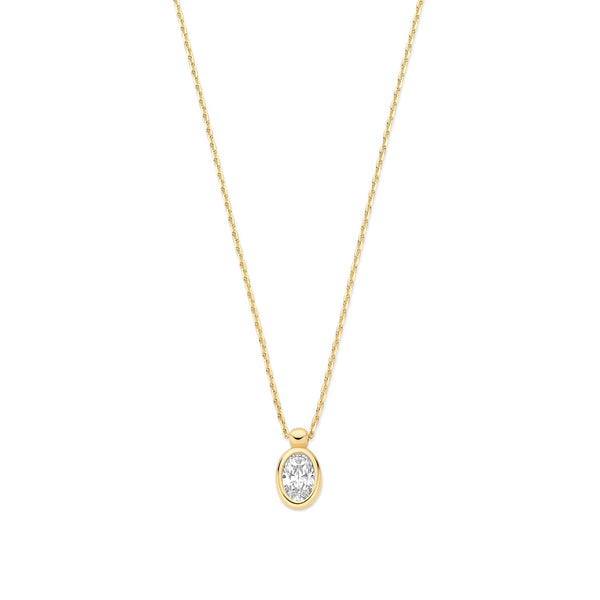 Le Marais Sophie 14 karaat gouden ketting met zirkonia steen