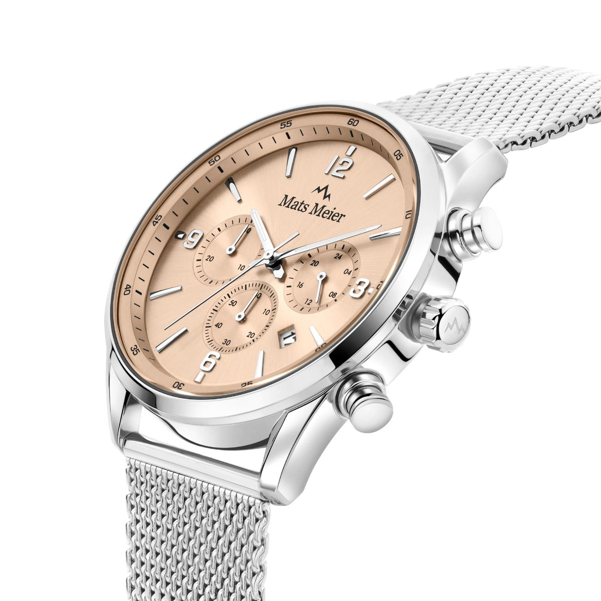 Mats Meier Grand Cornier Chronograph Men's Watch Silver Colored with Taupe MM00134