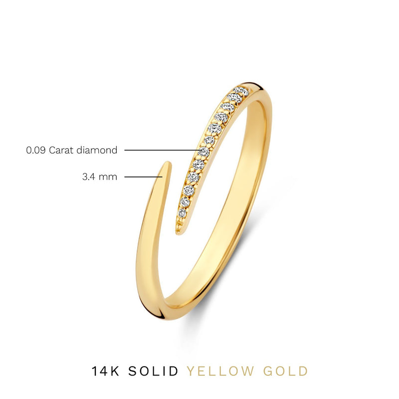 Isabel Bernard De la Paix Flavie 14 karaat gouden ring met diamant 0.08 ct IBD330034-54-zoom-