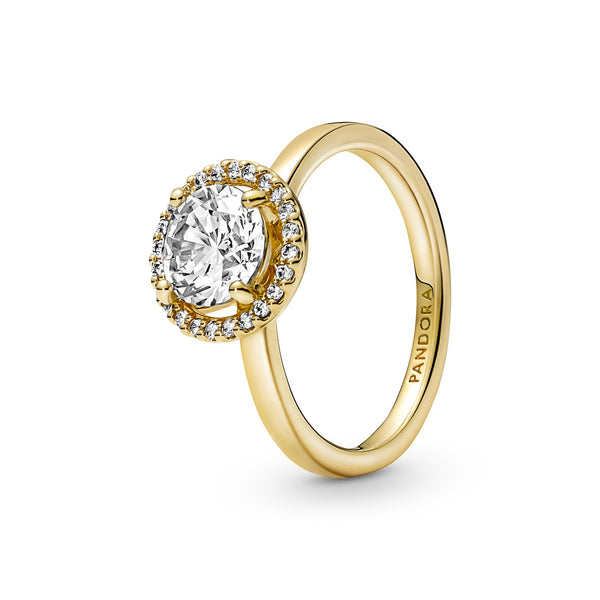 Pandora Timeless Gold Plated Sparkling Round Halo Ring 161234C01