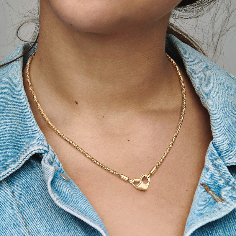Pandora Moments Necklace 362451C00-45with14 Carat Gold Plating-zoom-