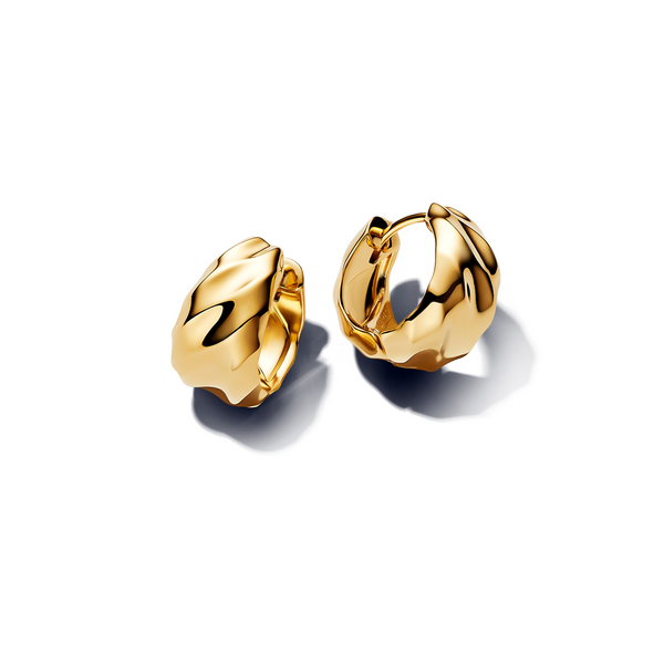 Pandora Essence Gold Plated Geribbelde Oorringen 263874C00