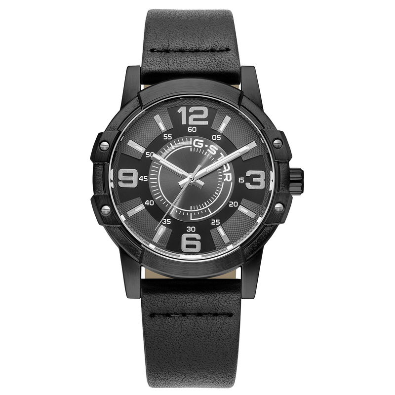 G-STAR Constructed Zwart Leren Herenhorloge GSW.506.02-zoom-