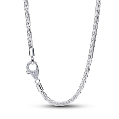 Pandora Moments Pavé Clasp Foxtail Chain Charm Necklace 394463C01-45