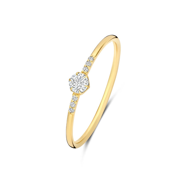 De la Paix Belinda 14 karaat gouden ring met diamant 0.10 karaat