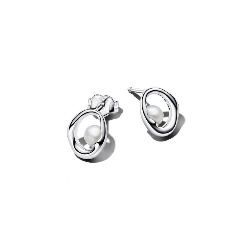 Pandora Essence Organisch Gevormd Oval & Treated Freshwater Cultured Pearl Oorknoppen 293295C01-zoom-