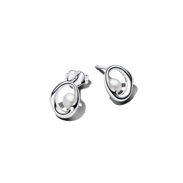 Pandora Essence Organisch Gevormd Oval & Treated Freshwater Cultured Pearl Oorknoppen 293295C01