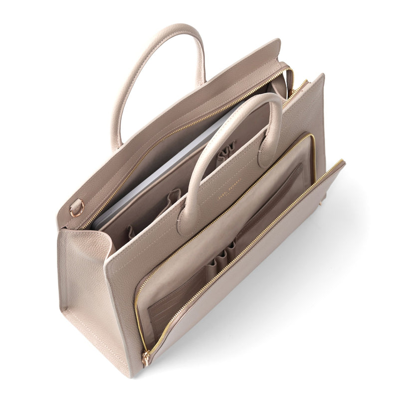 Isabel Bernard Honoré Nadine Taupe Handtas van Kalfsleer IB25038-zoom-