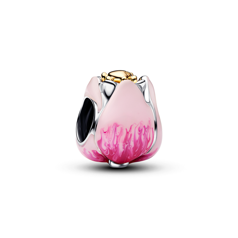 Pandora Moments Gold Plated Pink Tulip Charm 764352C01-zoom-