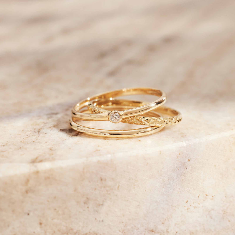 Isabel Bernard Rivoli Aélys 14 karaat gouden stacking ring IB330076-52 (Maat: 52)-zoom-