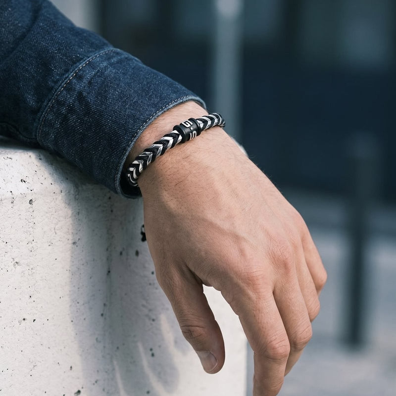 G-STAR DualShield Zilveren en Zwarte Armband GSJ.108.01-zoom-