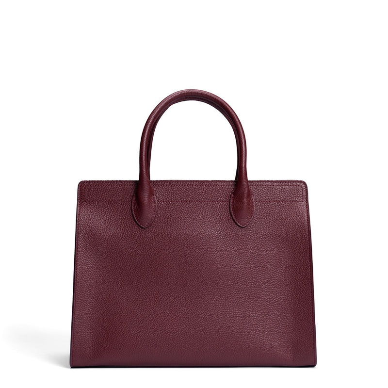 Isabel Bernard Honoré Nadine bordeauxrode kalfsleren handtas met 13 inch laptopvak IB25110-052-13-zoom-