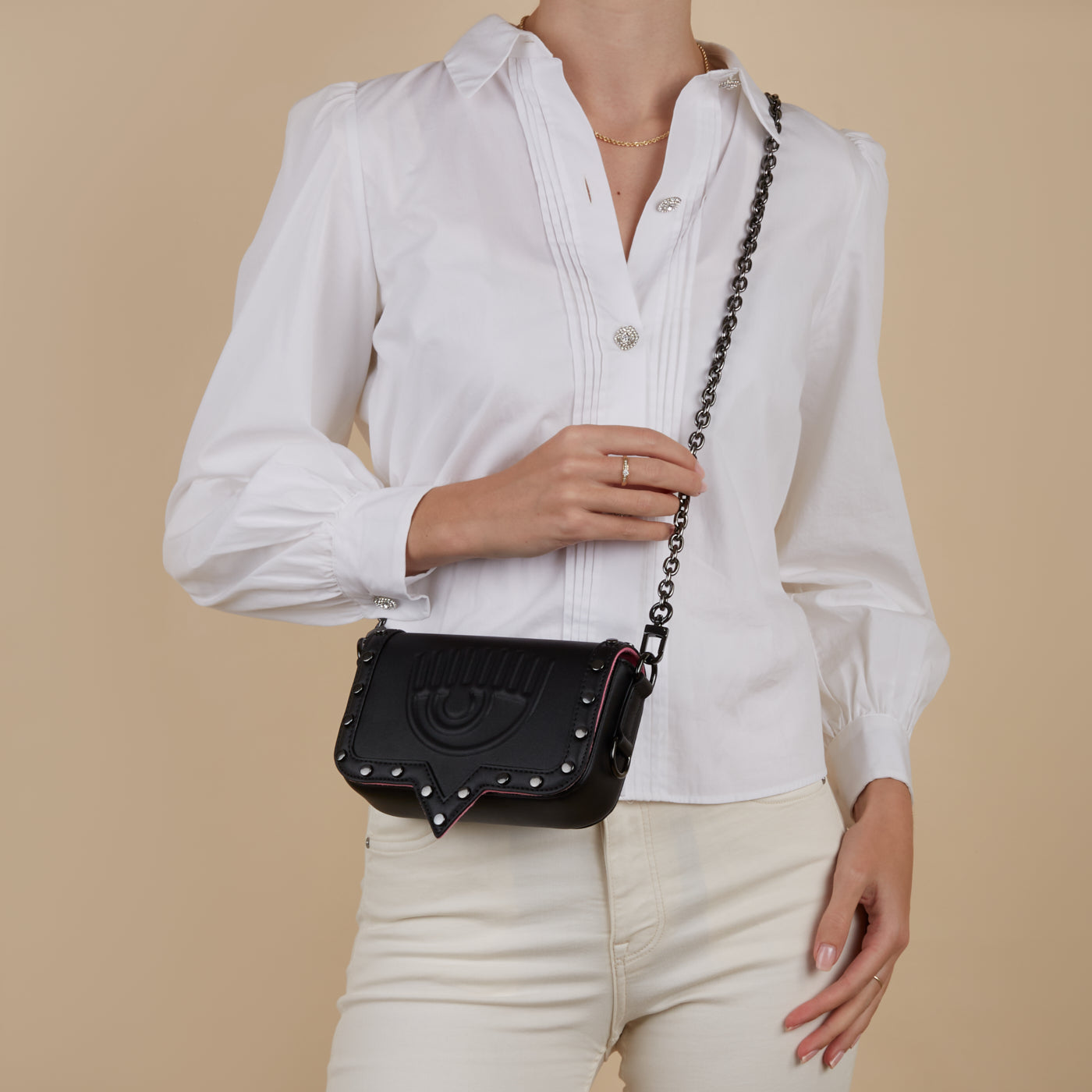 Chiara Ferragni Eyelike Black Crossbody Bag 75SB4BA2-ZS518-899